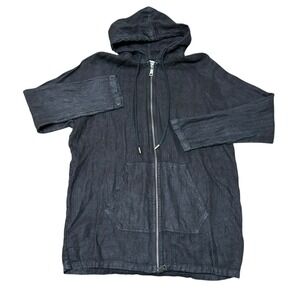 ATHOA Athens Women's Linen Full Zip 100%‎ Linen Black Size XL Quiet Luxury